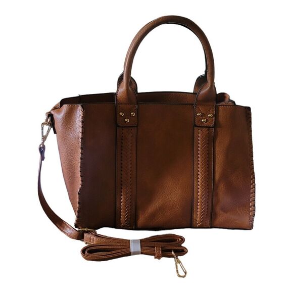 HANNA GRACE Tote HANDBAG Crossbody Caramel 2 piece set NWT. - Picture 5 of 10